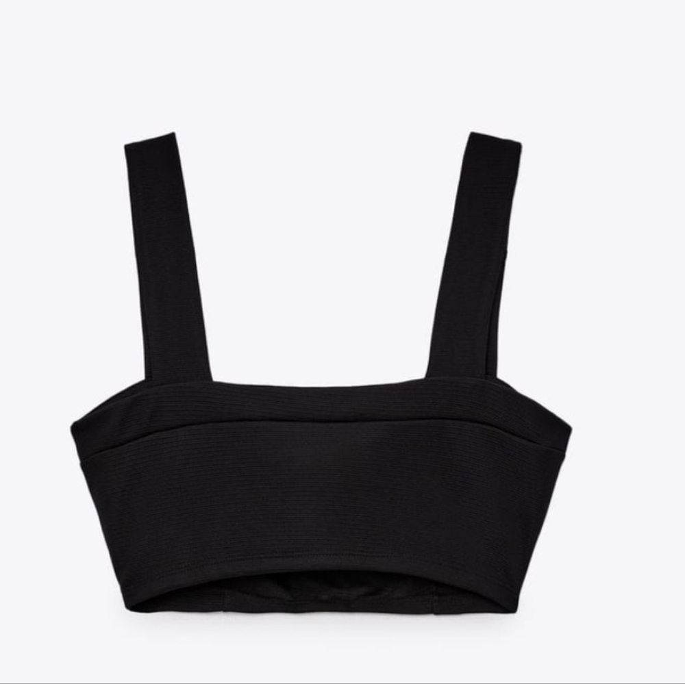 Zara Black Crop Top with Gold Buttons - Picture 13 of 16